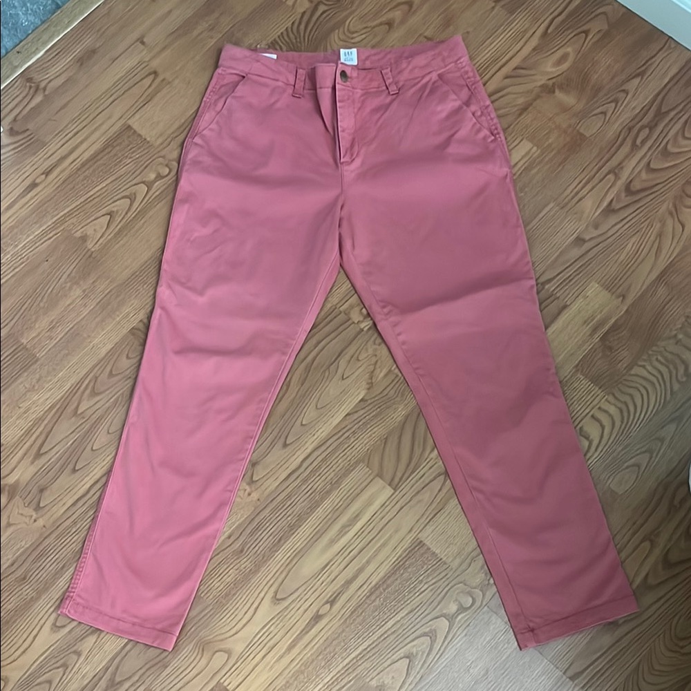 GAP Women's Straight Leg Pants - Salmon/Dusty Red